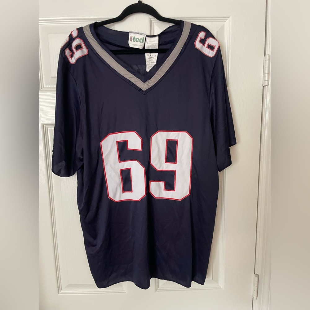TED Movie - New England Patriots Style #69 Stitched Blue Jersey Movie Promo RARE